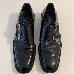 Vintage Gucci Leather Monk Strap Loafers